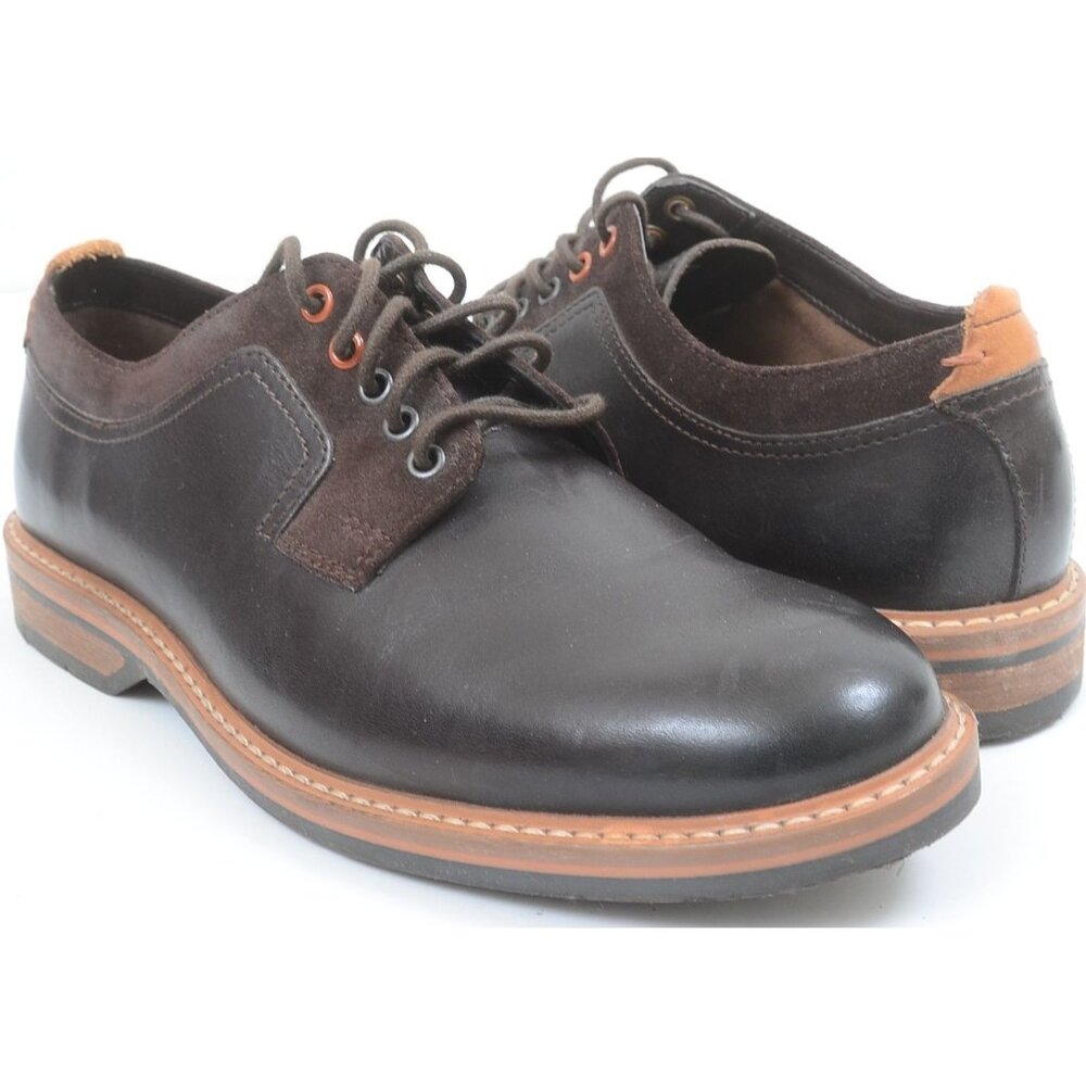Clarks Pitney Men's Derby Brown Leather Lace Up Dress Shoes Size 9M